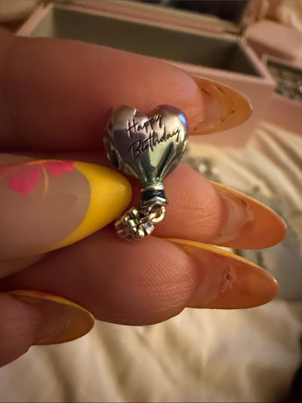 Pandora Silver 'Happy Birthday' Heart Balloon Charm